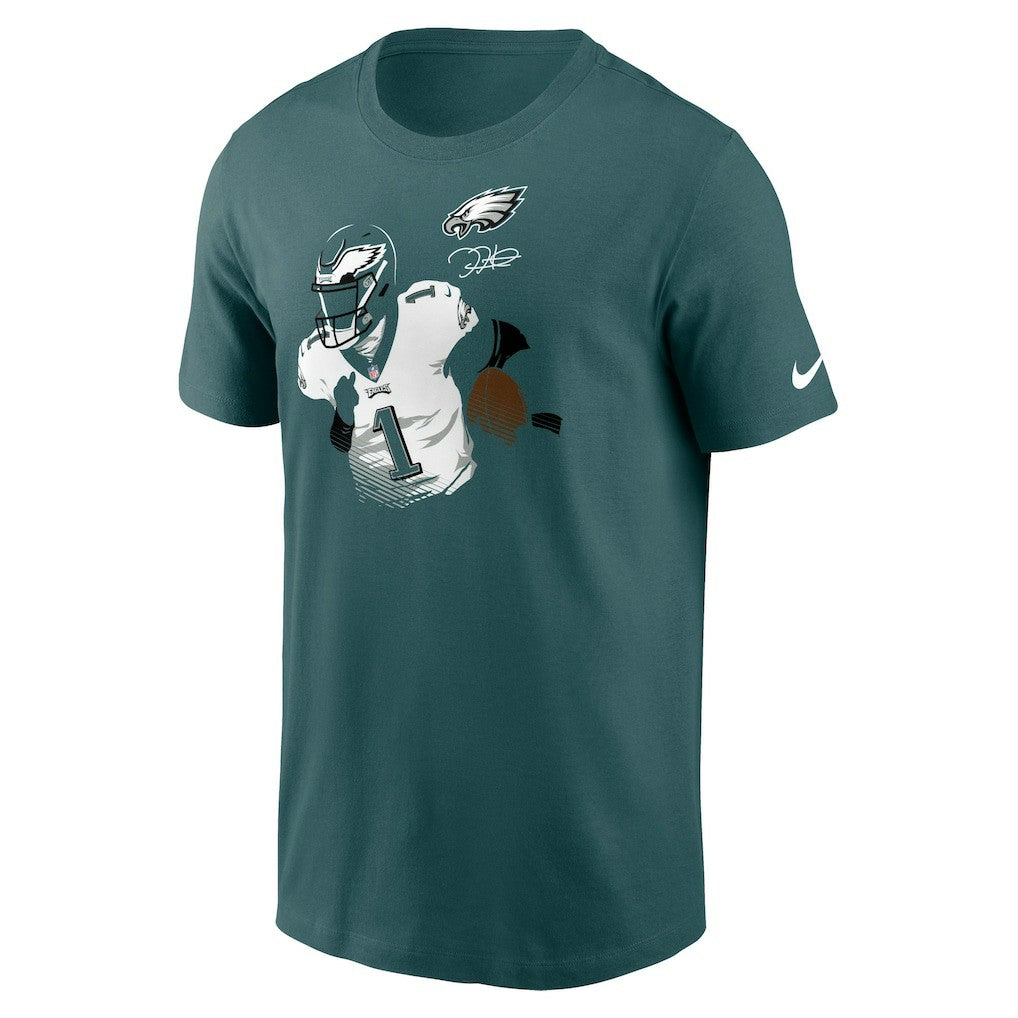 Nike Jalen Hurts Philadelphia Eagles Player Graphic T-Shirt Midnight Green