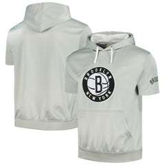 Brooklyn Nets Short Sleeve Pullover Hoodie Silver/White | Fanatics US