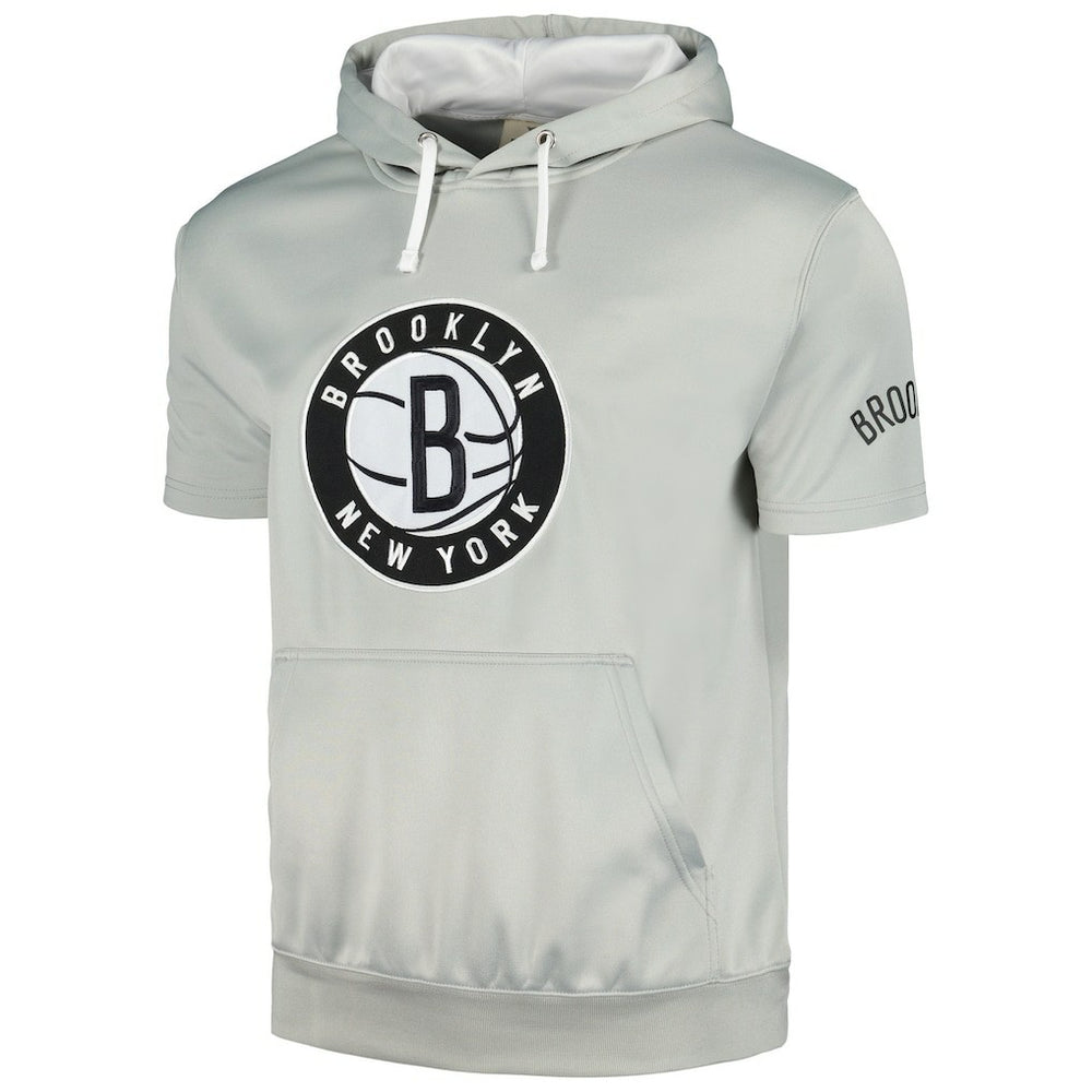 Brooklyn Nets Short Sleeve Pullover Hoodie Silver/White | Fanatics US