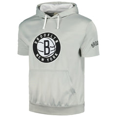 Brooklyn Nets Short Sleeve Pullover Hoodie Silver/White | Fanatics US