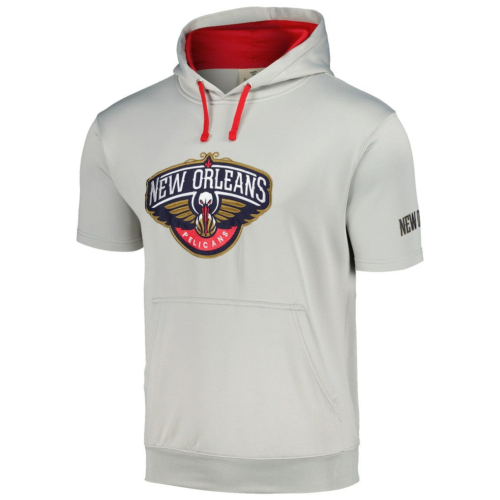 New Orleans Pelicans Short Sleeve Pullover Hoodie Silver/Red | Fanatics for sale