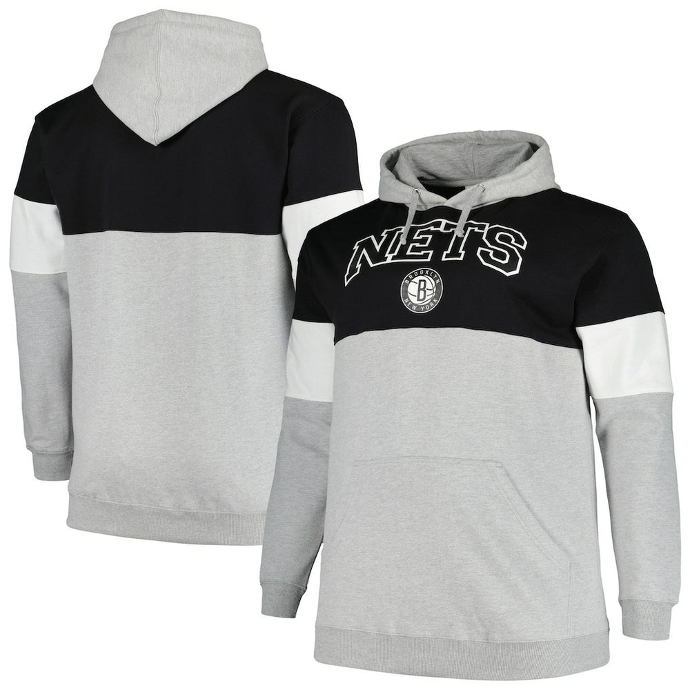 Brooklyn Nets Big & Tall Pullover Hoodie Black/White | Fanatics online
