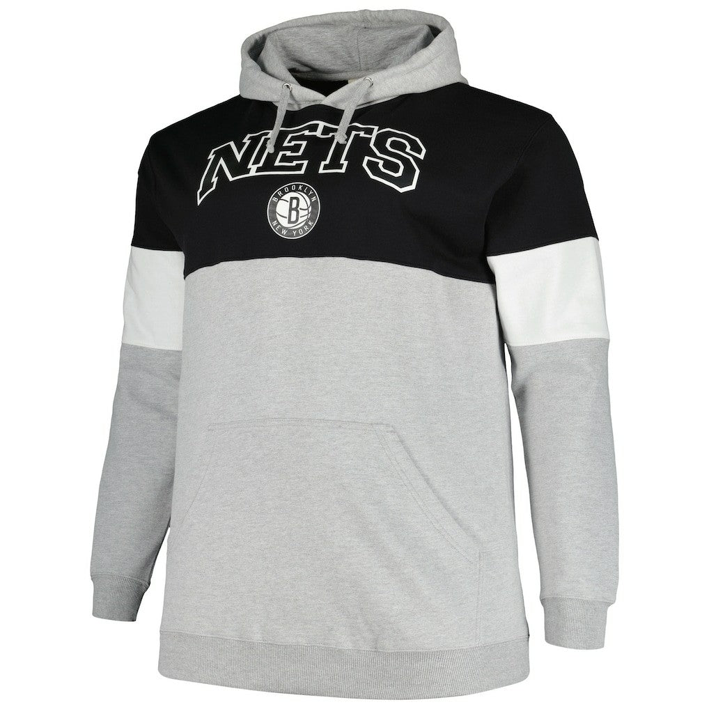 Brooklyn Nets Big & Tall Pullover Hoodie Black/White | Fanatics online