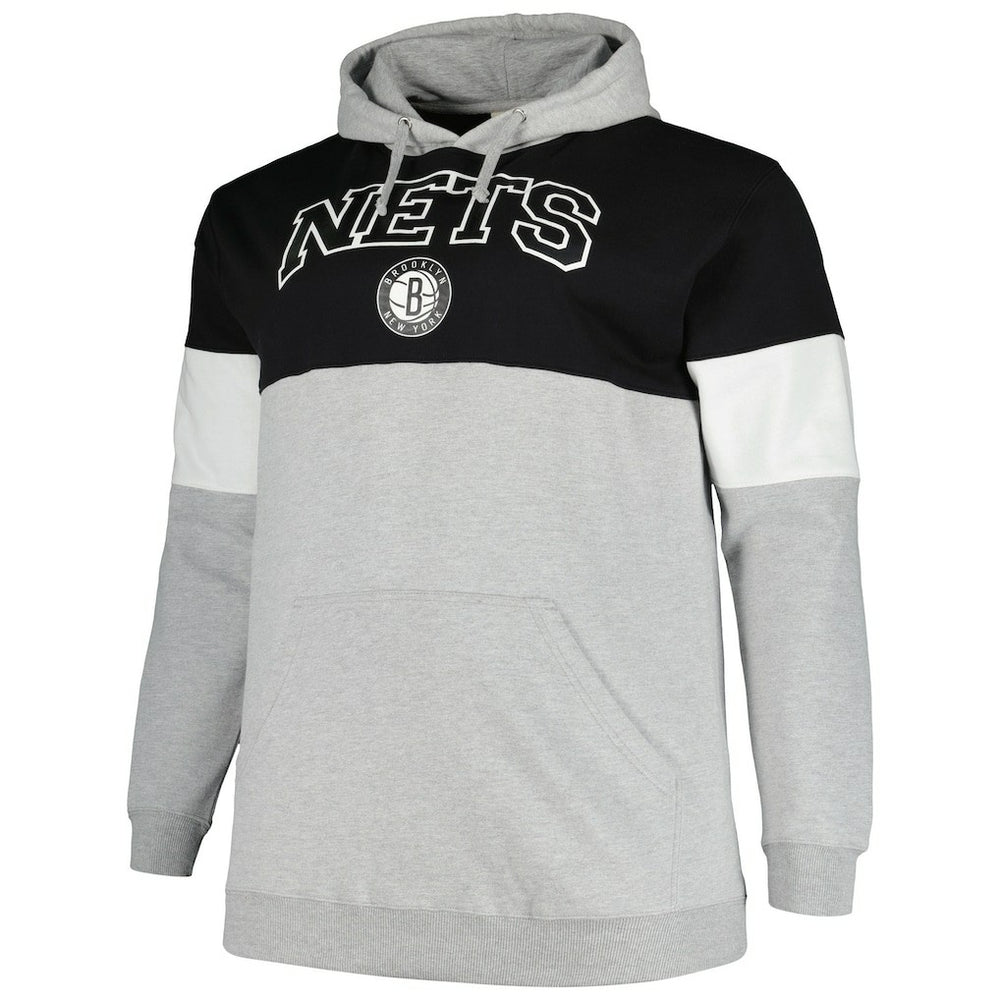 Brooklyn Nets Big & Tall Pullover Hoodie Black/White | Fanatics online