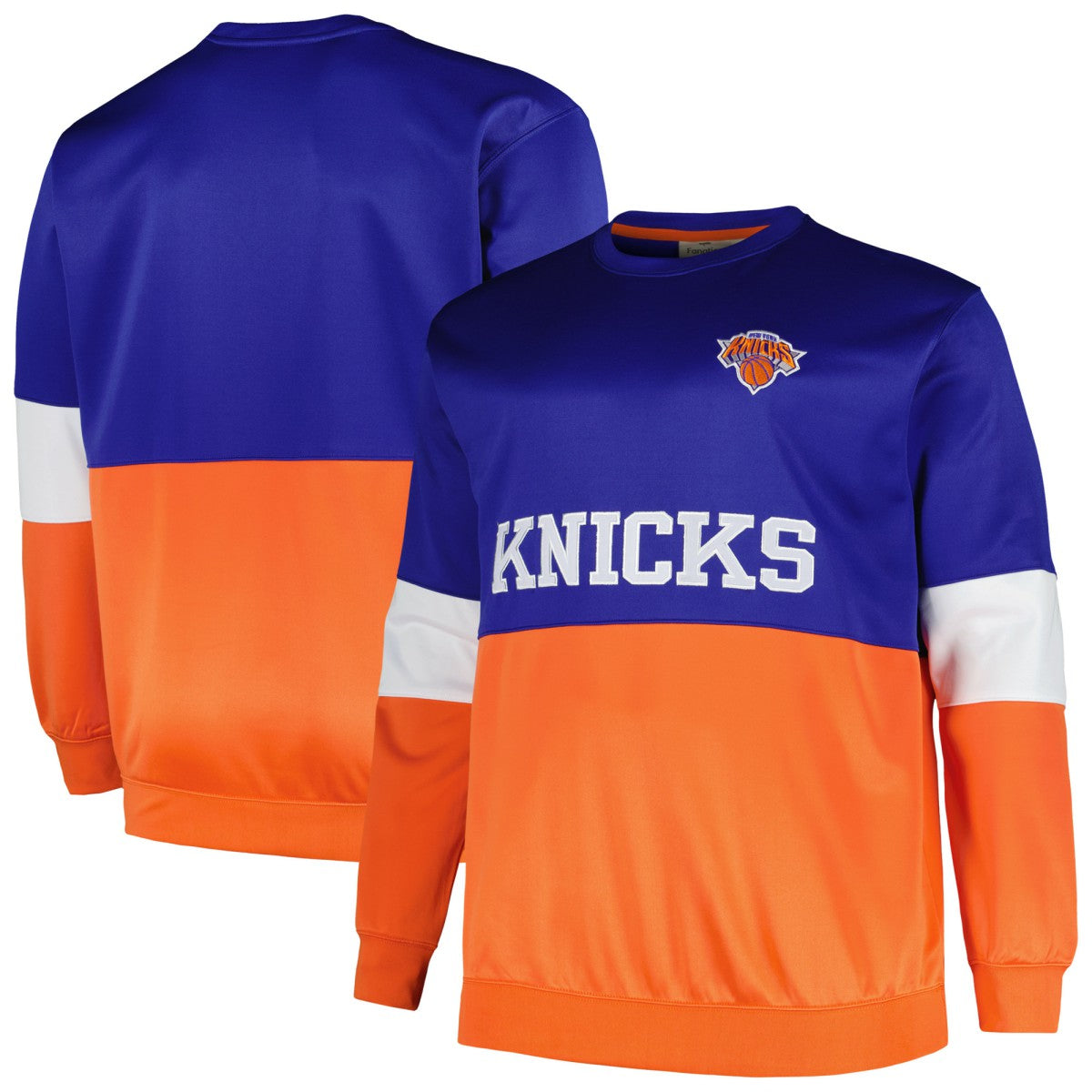 New York Knicks Big & Tall Split Pullover Sweatshirt Blue/Orange | Fanatics for sale
