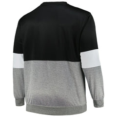 Brooklyn Nets Big & Tall Split Pullover Sweatshirt Black/Heather Gray | Fanatics