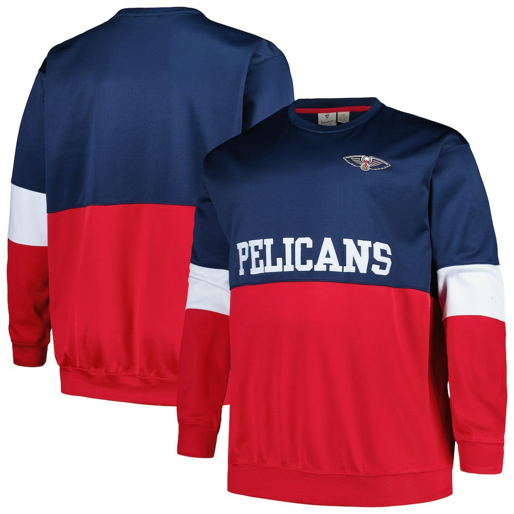 New Orleans Pelicans Big & Tall Split Pullover Sweatshirt Navy/Red | Fanatics for sale