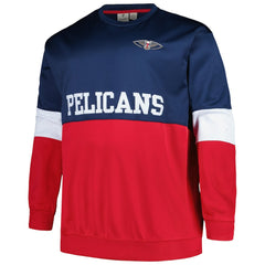 New Orleans Pelicans Big & Tall Split Pullover Sweatshirt Navy/Red | Fanatics for sale