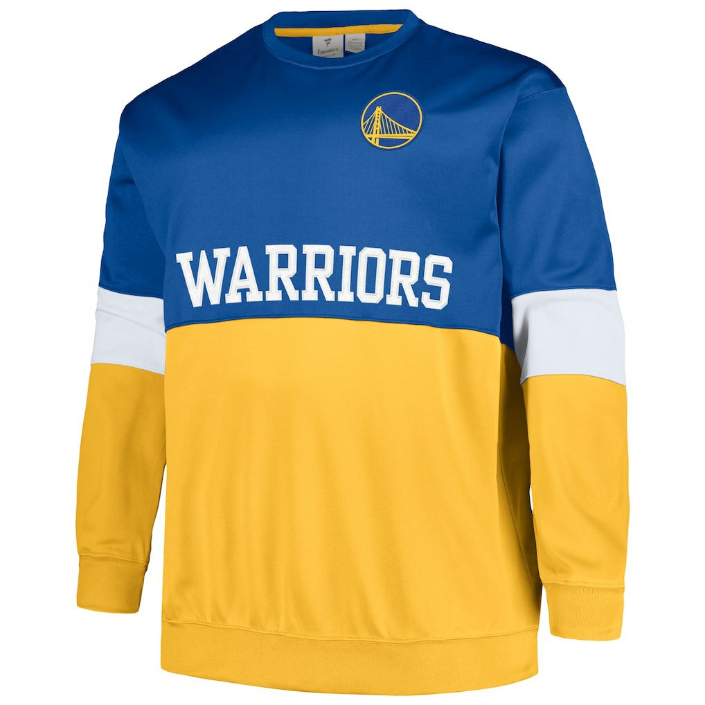 Golden State Warriors Big & Tall Split Pullover Sweatshirt for sale Royal/Gold | Fanatics