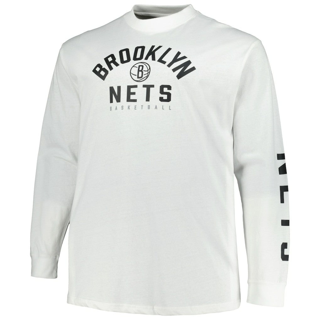 Brooklyn Nets Big & Tall Short Sleeve & Long Sleeve T-Shirt Set Black/White | Fanatics for sale