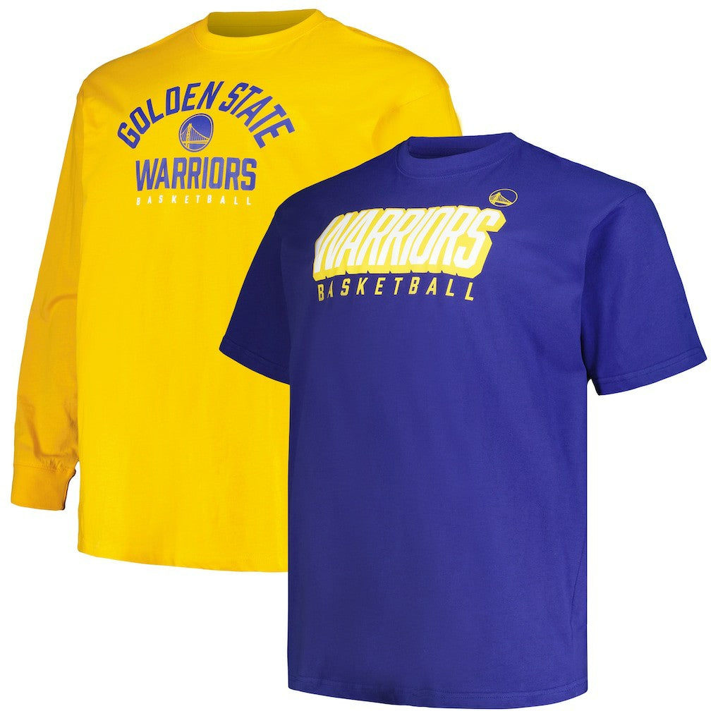 Golden State Warriors Big & Tall Short Sleeve & Long Sleeve T-Shirt Set for sale Royal/Gold | Fanatics US