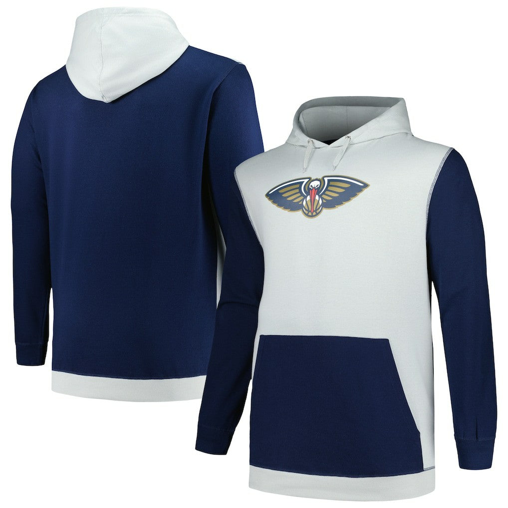 New Orleans Pelicans Big & Tall Primary Arctic Pullover Hoodie Navy/Silver | Fanatics