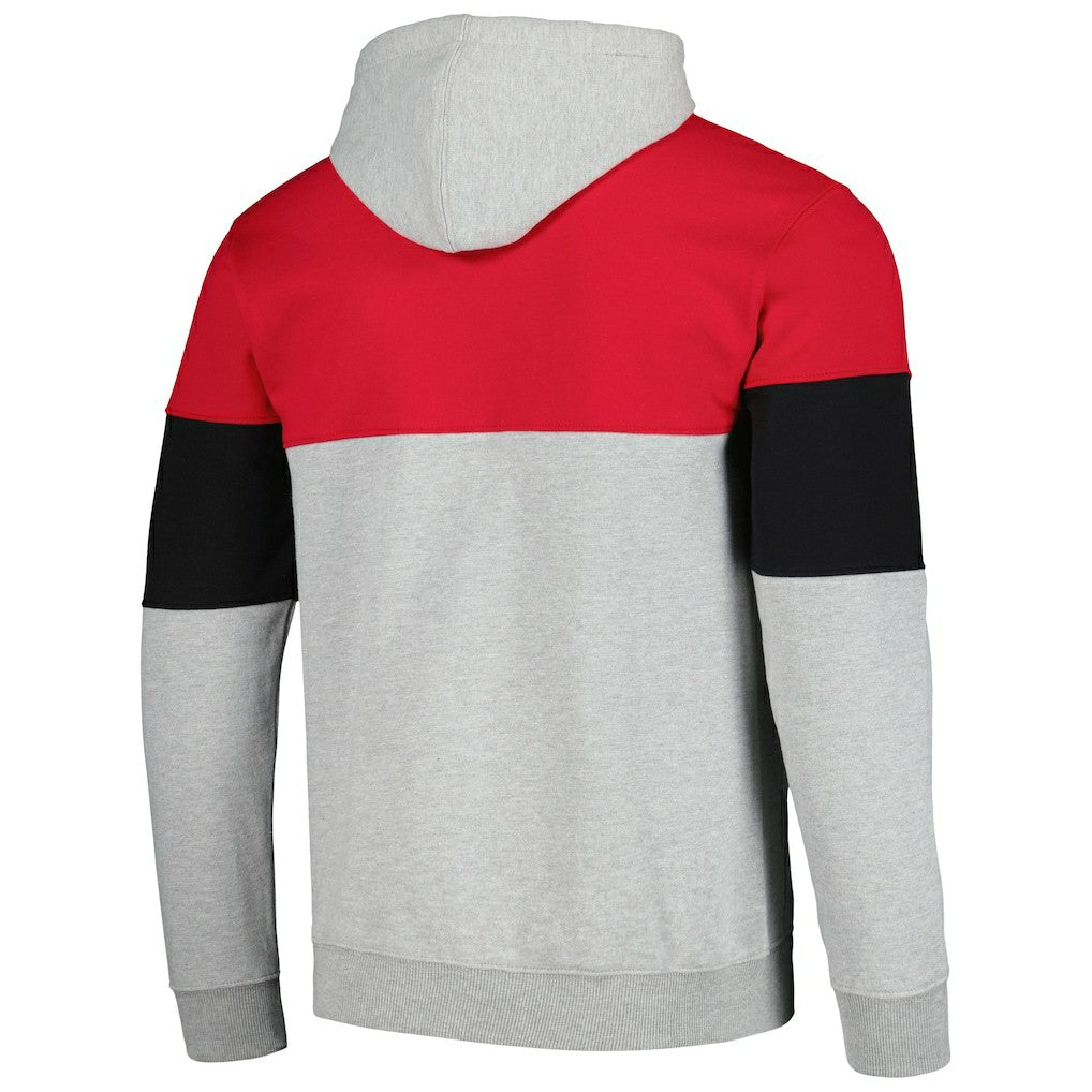 Chicago Bulls Contrast Pieced Pullover Hoodie for sale Red | Fanatics US