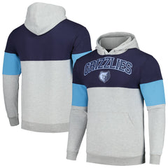 Memphis Grizzlies Contrast Pieced Pullover Hoodie Navy | Fanatics online