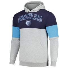 Memphis Grizzlies Contrast Pieced Pullover Hoodie Navy | Fanatics online