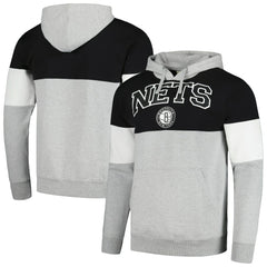 Brooklyn Nets Contrast Pieced Pullover Hoodie Black | Fanatics outlet