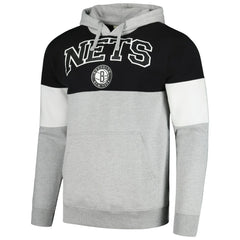 Brooklyn Nets Contrast Pieced Pullover Hoodie Black | Fanatics outlet