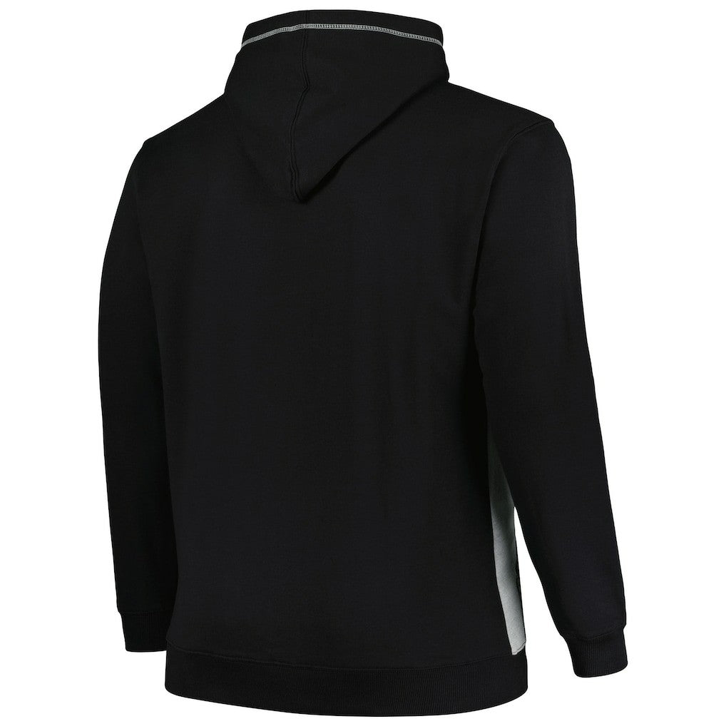 Brooklyn Nets Big & Tall Contrast Pieced Stitched Full-Zip Hoodie Black/Heather Gray | Fanatics online