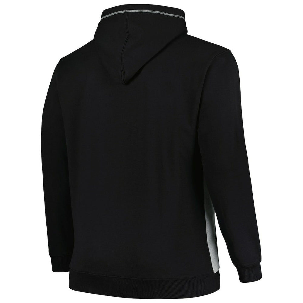 Brooklyn Nets Big & Tall Contrast Pieced Stitched Full-Zip Hoodie Black/Heather Gray | Fanatics online