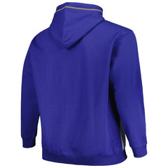 Golden State Warriors Big & Tall Contrast Pieced Stitched Full-Zip Hoodie for sale Royal/Heather Gray | Fanatics outlet