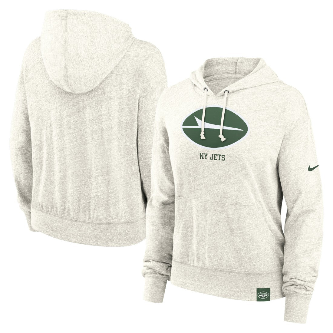 Nike New York Jets Women's Gym Vintage Logo Pullover Hoodie Cream