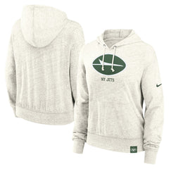 Nike New York Jets Women's Gym Vintage Logo Pullover Hoodie Cream