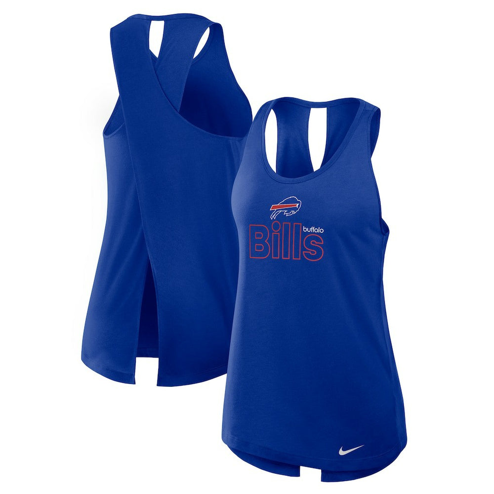 Nike Buffalo Bills Women's Open-Back Crisscross Dri-FIT Tank Top Royal