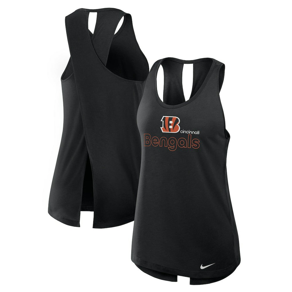 Nike Cincinnati Bengals Women's Open-Back Crisscross Dri-FIT Tank Top Black
