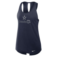 Nike Dallas Cowboys Women's Open-Back Crisscross Dri-FIT Tank Top Navy