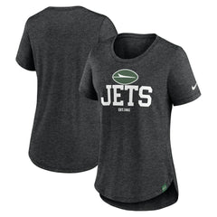Nike New York Jets Women's Fashion Tri-Blend T-Shirt Heather Black