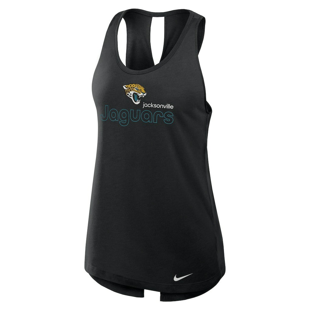 Nike Jacksonville Jaguars Women's Open-Back Crisscross Dri-FIT Tank Top Black