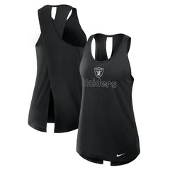 Nike Las Vegas Raiders Women's Open-Back Crisscross Dri-FIT Tank Top Black