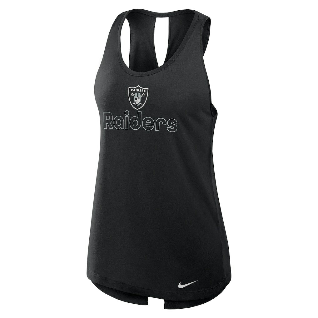 Nike Las Vegas Raiders Women's Open-Back Crisscross Dri-FIT Tank Top Black