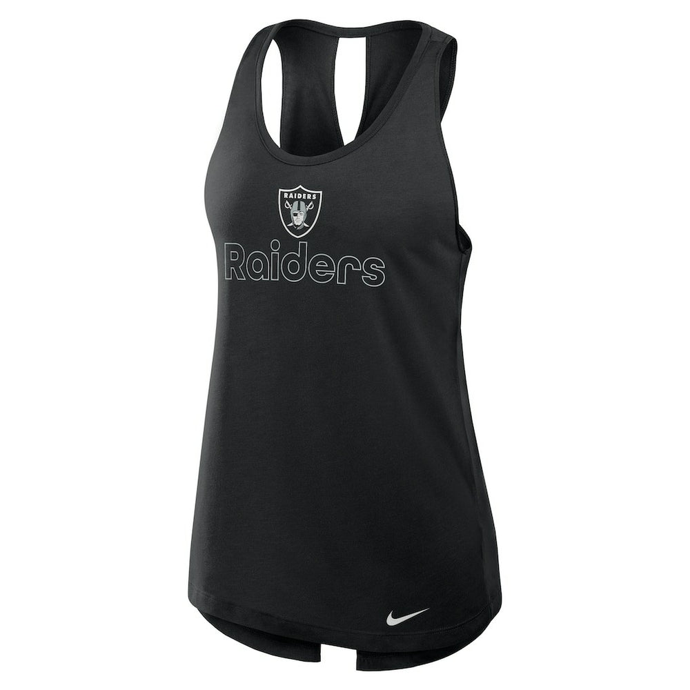 Nike Las Vegas Raiders Women's Open-Back Crisscross Dri-FIT Tank Top Black