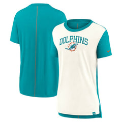 Nike Miami Dolphins Women's Wordmark Tri-Blend T-Shirt Cream/Aqua