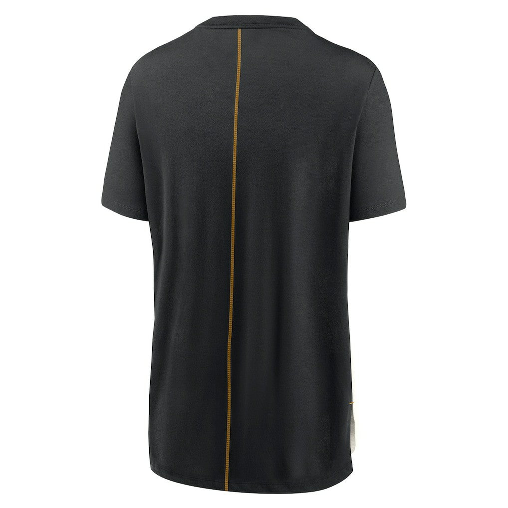 Nike Pittsburgh Steelers Women's Wordmark Tri-Blend T-Shirt Cream/Black