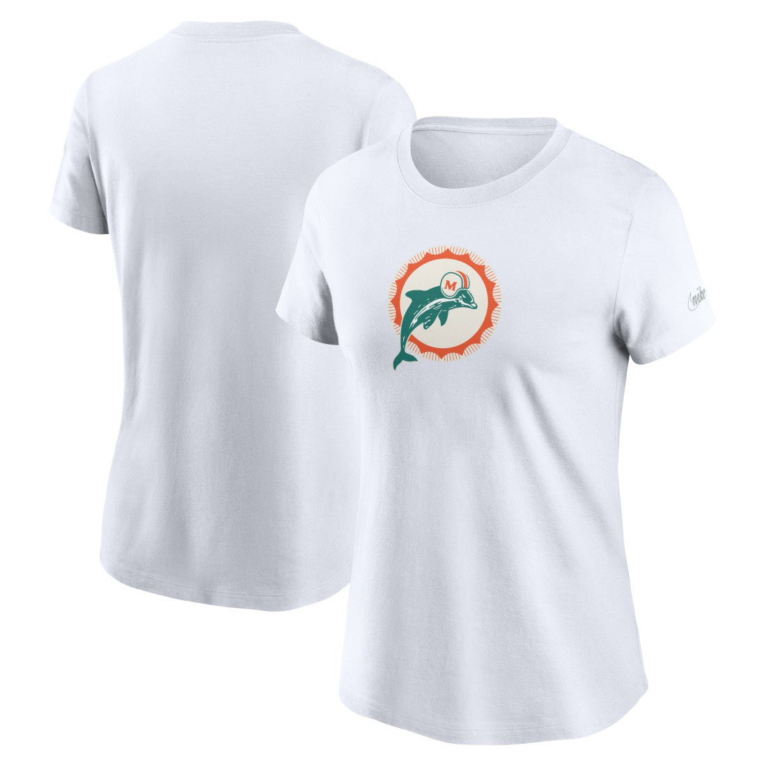 Nike Miami Dolphins Women's Throwback Primary Logo T-Shirt White