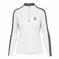 USMNT Levelwear Women's Quarter-Zip Pullover Top White