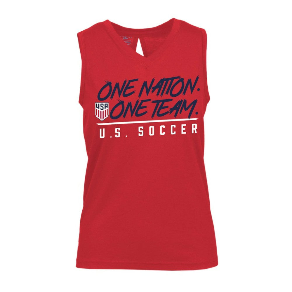 USMNT Levelwear Women's Paisley Chase V-Neck Tank Top Red