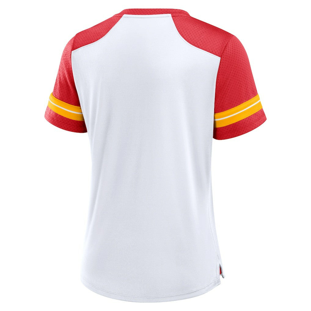 Fanatics Kansas City Chiefs Women's Foiled Primary Lace-Up T-Shirt White/Red