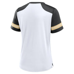 Fanatics New Orleans Saints Women's Foiled Primary Lace-Up T-Shirt White/Black