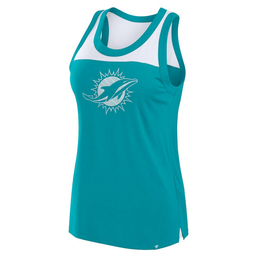 Fanatics Miami Dolphins Women's Sequin Tank Top Aqua