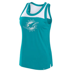 Fanatics Miami Dolphins Women's Sequin Tank Top Aqua