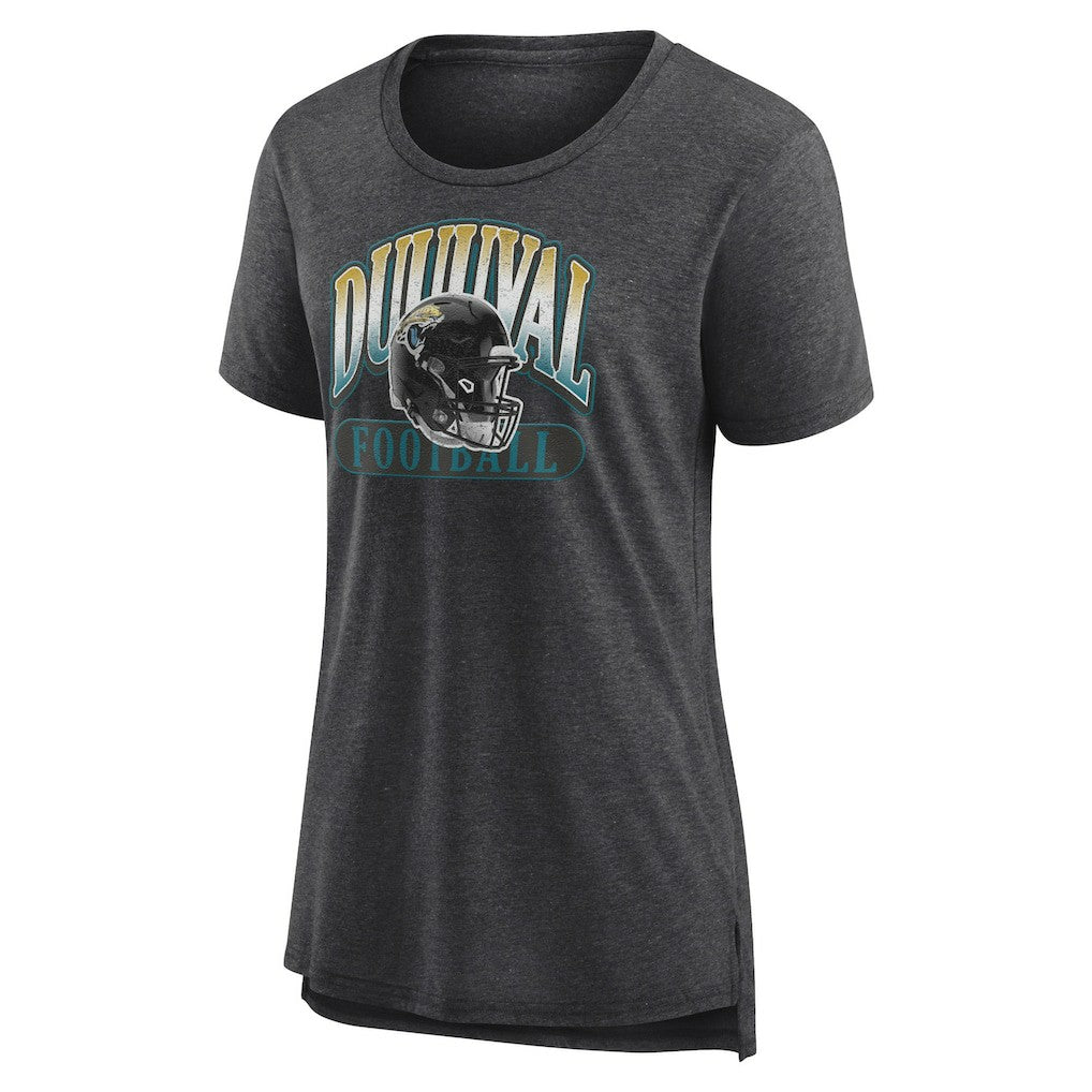 Fanatics Jacksonville Jaguars Women's Our Pastime Tri-Blend T-Shirt Heather Charcoal
