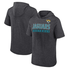 Fanatics Jacksonville Jaguars Push Short Sleeve Pullover Hoodie Heather Charcoal