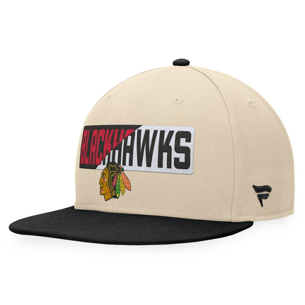 Chicago Blackhawks Fanatics Goalaso Snapback Hat - Cream/Black - NHL 200542894