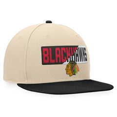 Chicago Blackhawks Fanatics Goalaso Snapback Hat - Cream/Black - NHL 200542894