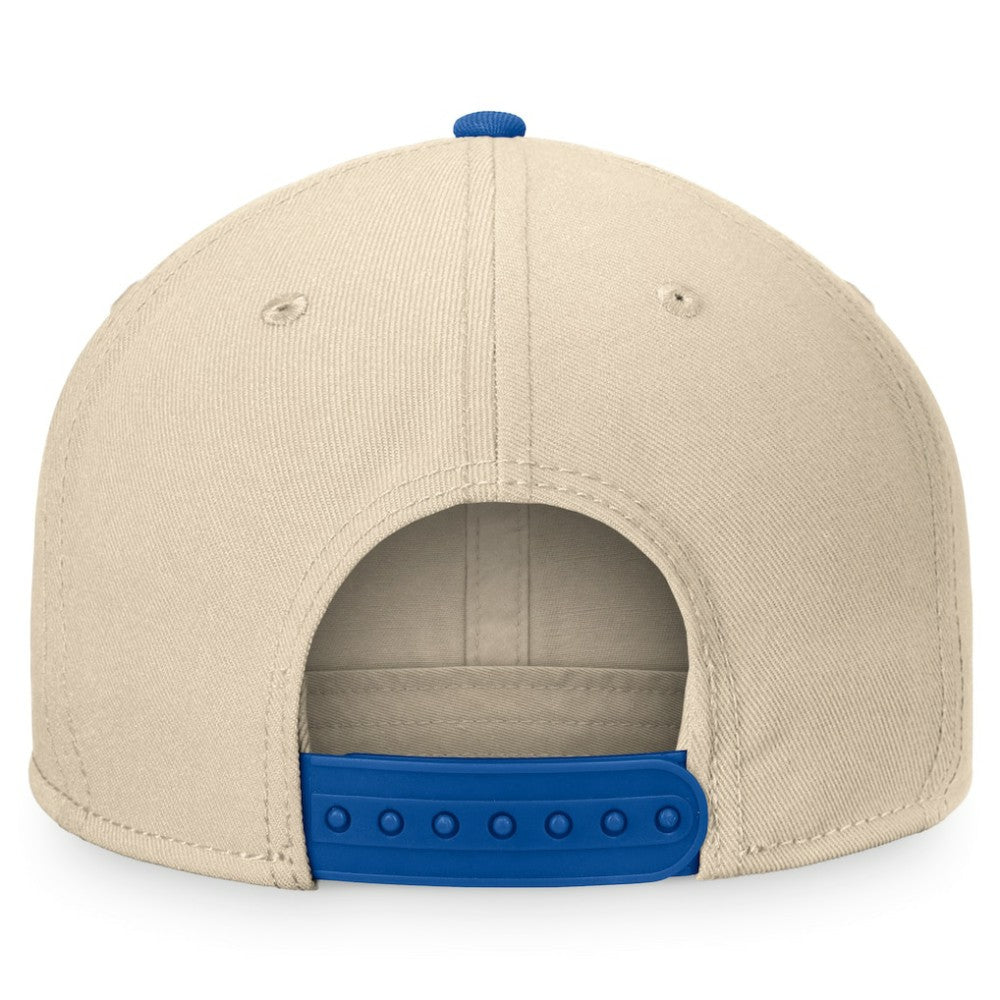 New York Islanders Fanatics Goalaso Snapback Hat - Cream/Royal - NHL 200542916