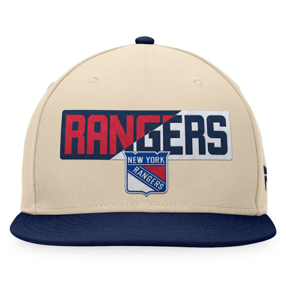 New York Rangers Fanatics Goalaso Snapback Hat - Cream/Navy - NHL 200542917