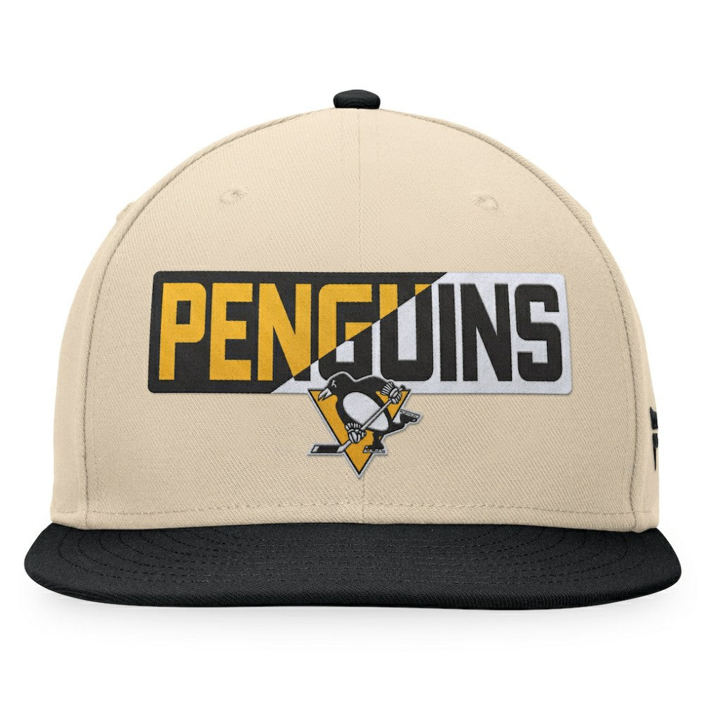 Pittsburgh Penguins Fanatics Goalaso Snapback Hat - Cream/Black - NHL 200542919